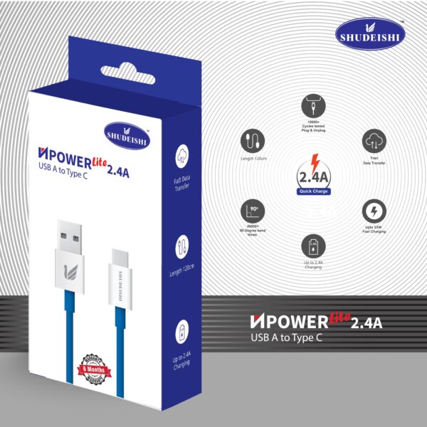 NPOWER Lite A To C 2.4A 120cm